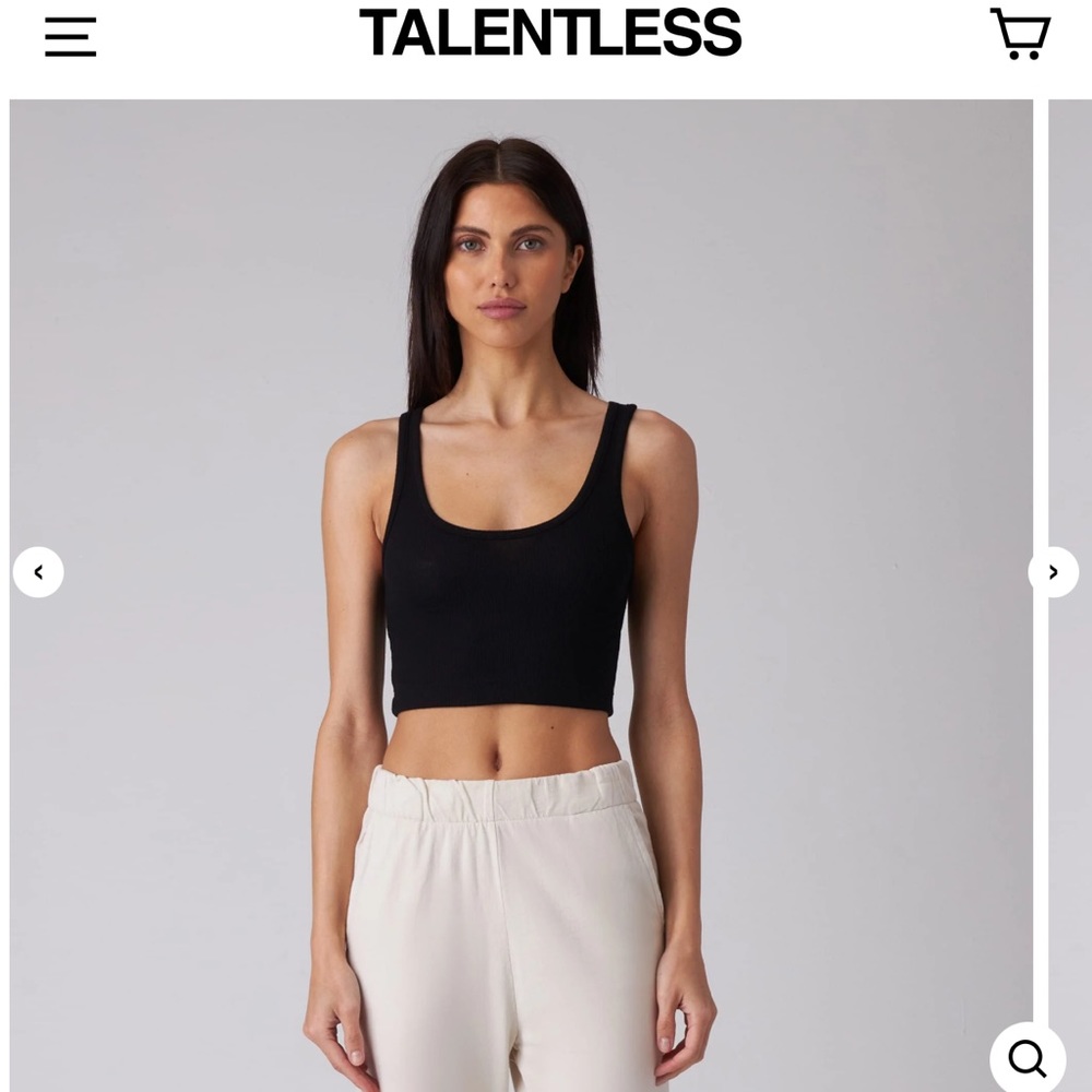 Talentless Crop Modal Tank Ribbed Black